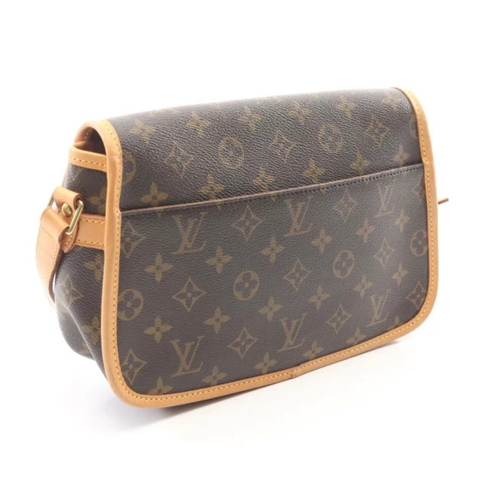 Louis Vuitton Monogram Bag Shoulder Brown Sologne Canvas Leather Brown